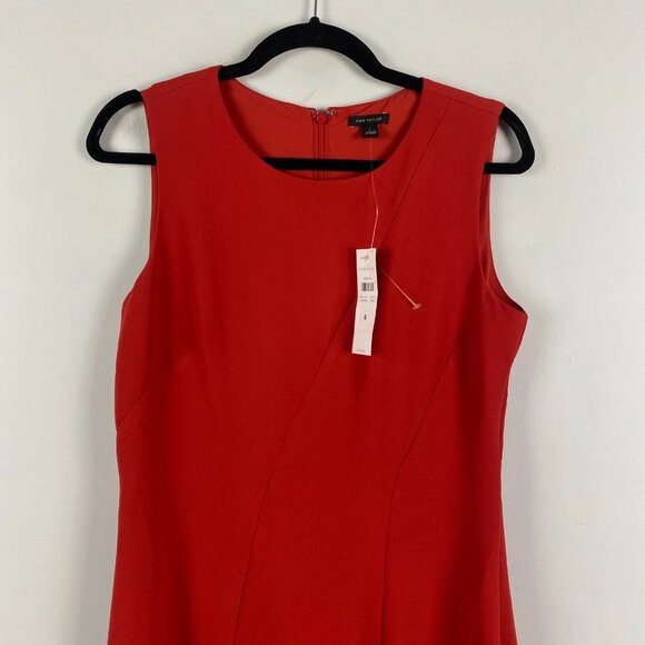 Ann Taylor Fit & Flare Dress Size 4 Red Sleeveless Knee Length - Picture 3 of 10